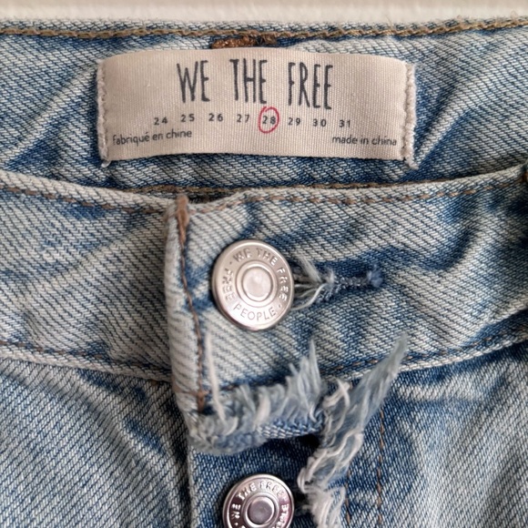 We The Free People 28 Jeans Rolling On The River Straight Leg Exposed Button Fly - Picture 6 of 7